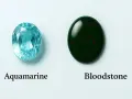 Aquamarine and Bloodstone, the march 6 birthstone options, are displayed side-by-side.