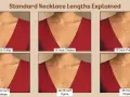 Visual guide showing standard necklace lengths: collar (14"), choker (16"), princess (18"), matinee (20-24"), opera (28-36"), and rope (36").