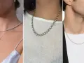 A tennis necklace is a delicate chain of diamonds, showcased on women and men.