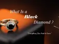 A black diamond ring and a loose black diamond held by tweezers. Learn what is a black diamond and its unique allure.