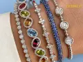Stunning tennis bracelet stack ideas featuring colorful gemstones and diamonds.