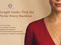 Guide to the best necklace length for women, showing layered gold chains with diamond pendants on a model in a red dress.