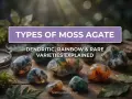 A collection of moss agate stones, showcasing dendritic patterns and vibrant colors. Learn about dendritic agate vs moss agate varieties.