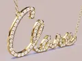 A gold necklace with "Love" spelled out in diamonds. Some might find initial necklaces tacky, but this one is pure sparkle.
