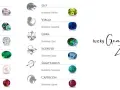 Discover your lucky zodiac birthstones! Image shows zodiac symbols and their corresponding gemstones, from Amethyst for Aquarius to Garnet for Capricorn.