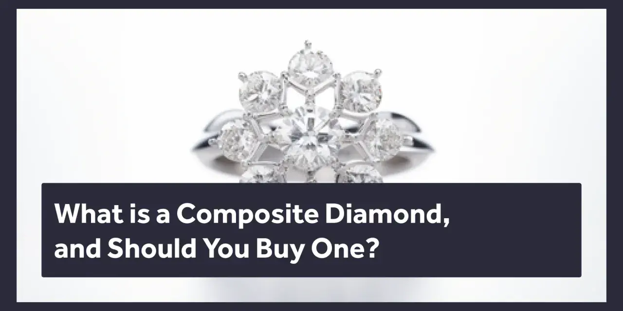 A sparkling ring featuring a composite diamond design, questioning its value and purchase desirability.
