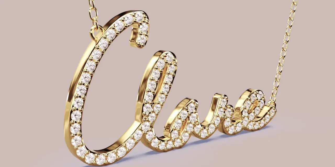 A gold necklace with "Love" spelled out in diamonds. Some might find initial necklaces tacky, but this one is pure sparkle.