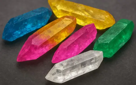 Colorful crystals, like topaz, are found in igneous rocks and alluvial deposits worldwide.
