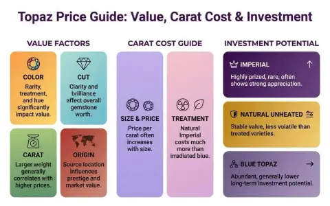 Topaz price guide: color, cut, carat, origin, size, and treatment affect how much topaz is worth. Imperial topaz is rare and valuable.