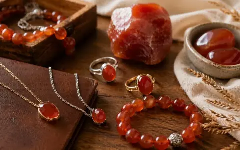 Carnelian jewelry, known for its vibrant orange-red hue, embodies courage and vitality. This collection showcases its carnelian spiritual meaning.