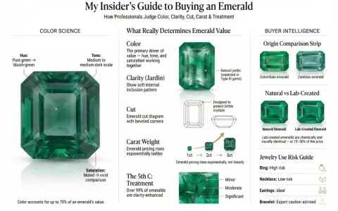 Emeralds, the May 4th birthstone, are explained by color, clarity, cut, carat, and treatment. Learn how to judge their value.