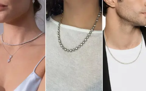A tennis necklace is a delicate chain of diamonds, showcased on women and men.