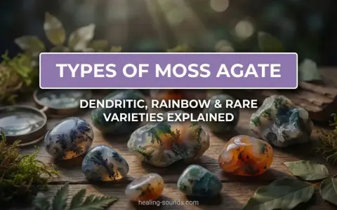 A collection of moss agate stones, showcasing dendritic patterns and vibrant colors. Learn about dendritic agate vs moss agate varieties.
