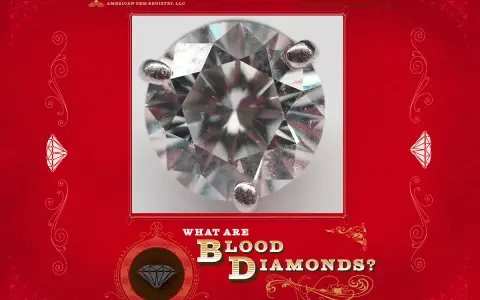 A close-up of a sparkling diamond, with text asking "What are blood diamonds?" This image explores the blood diamonds meaning.