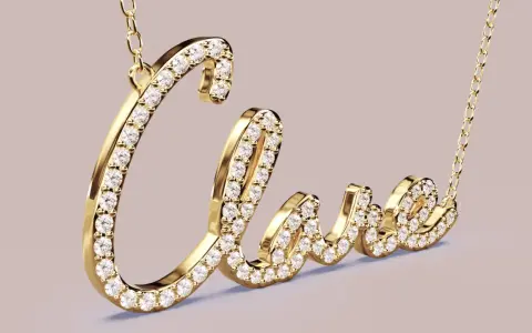 A gold necklace with "Love" spelled out in diamonds. Some might find initial necklaces tacky, but this one is pure sparkle.