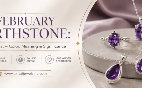 February birthstone: Amethyst jewelry, known for its stunning purple hue, calming energy, and symbolism of love, wisdom, and protection.
