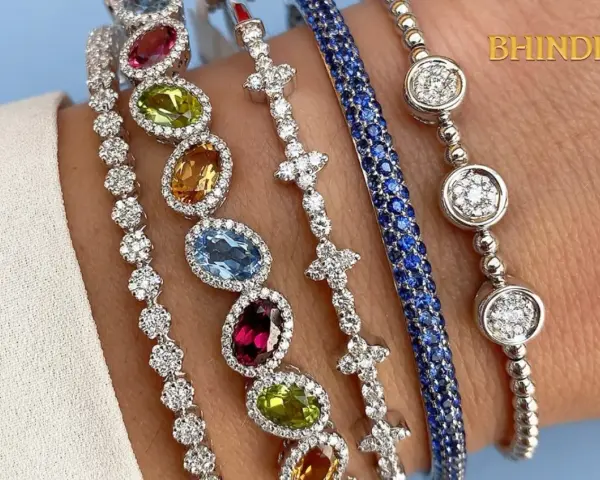 Stunning tennis bracelet stack ideas featuring colorful gemstones and diamonds.