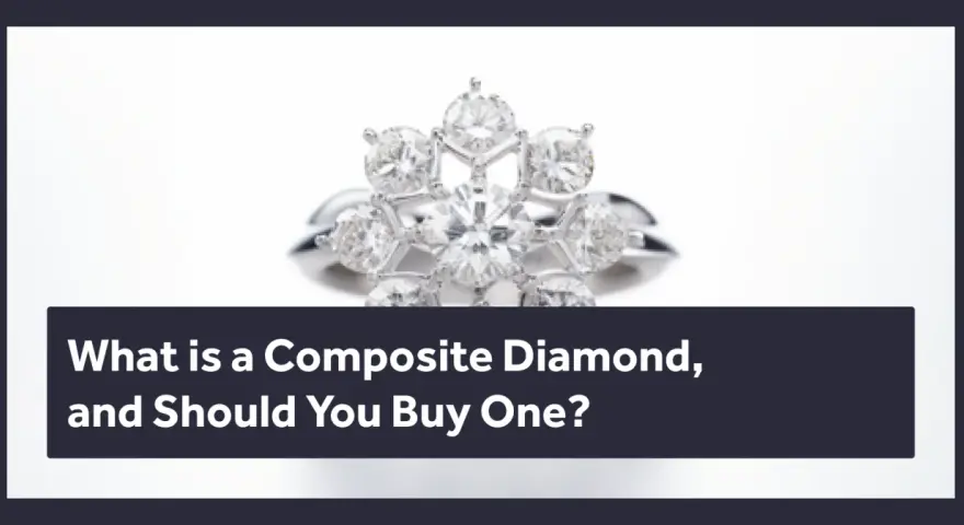 A sparkling ring featuring a composite diamond design, questioning its value and purchase desirability.