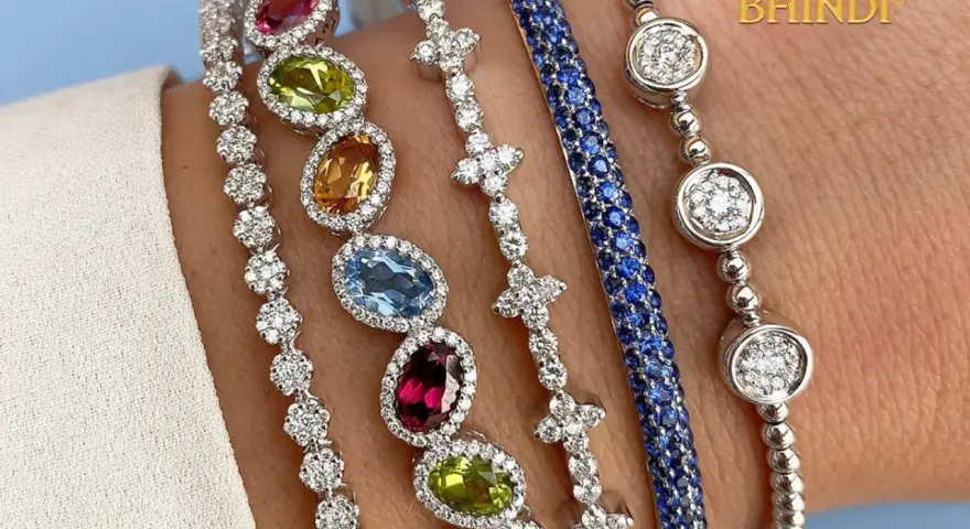 Stunning tennis bracelet stack ideas featuring colorful gemstones and diamonds.